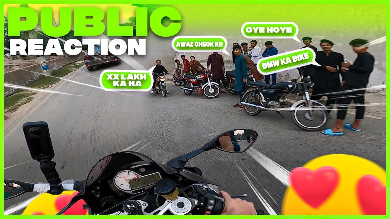 Crowded area road public reactions on Superbike Bmw S1000RR in Pakistan🩶#reaction