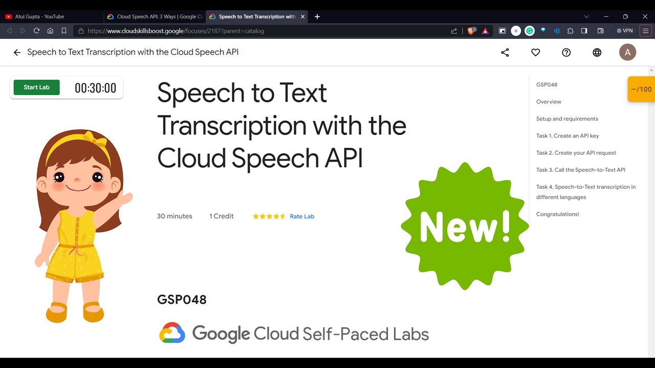 Speech to Text Transcription with the Cloud Speech API | GSP048 | #qwiklabs