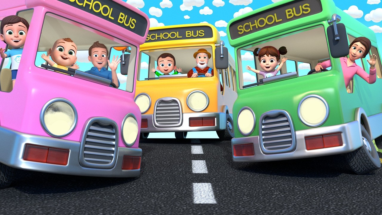 Wheels On The Bus Family Fun Version | Baby Songs & Nursery Rhymes