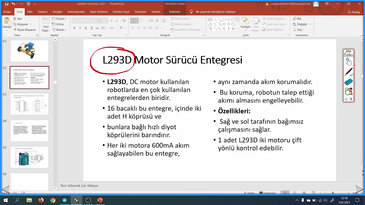 DC Motor Sürücü Entegresi L293D