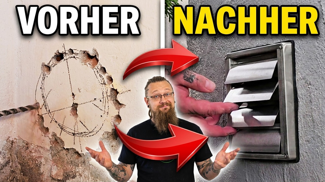 Kernbohrung OHNE Kernbohrgerät? SO gehts! Dunstabzug, Mauerkasten einbauen.
