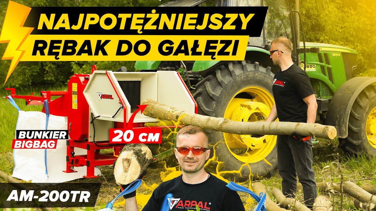 🤯 Tnie gałęzie do 200 mm na drewno opałowe! Najmocniejszy rozdrabniacz gałęzi ARPAL AM-200TR