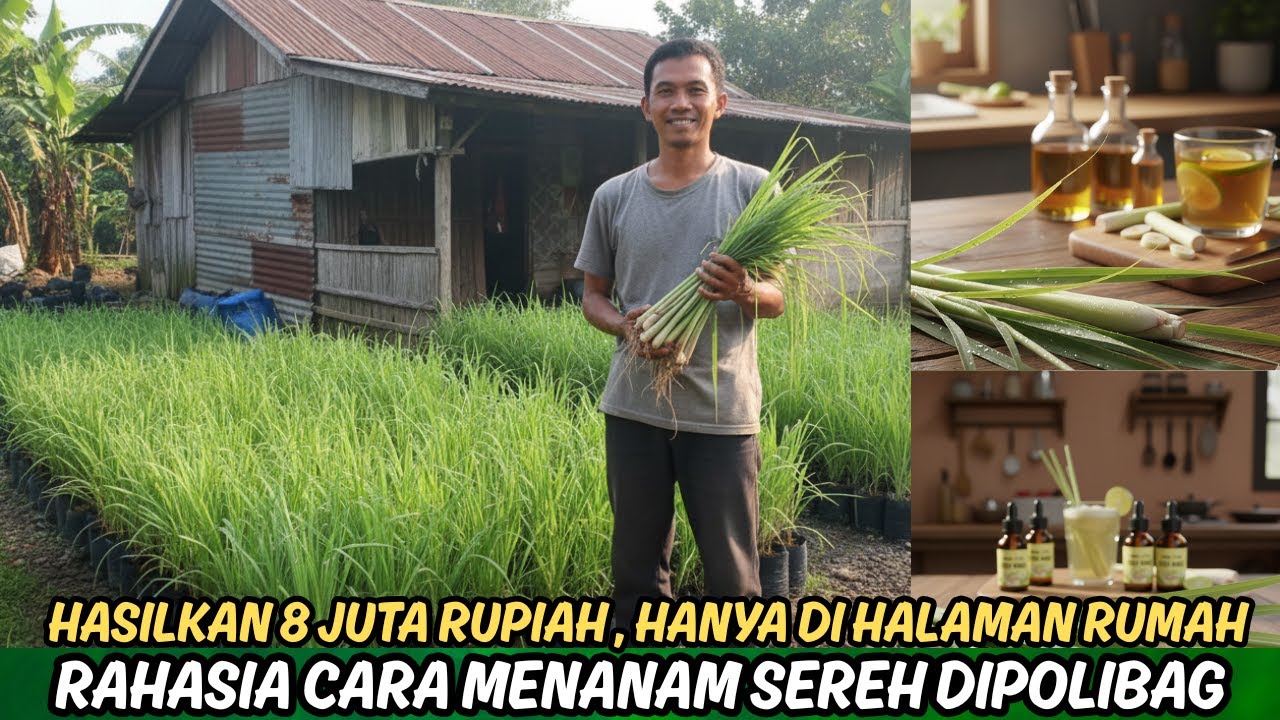 Usaha Pertanian Rumahan Modal Kecil‼️Cuma Tanam Sereh di Polibag Bisa Hasilkan 8juta Rupiah‼️