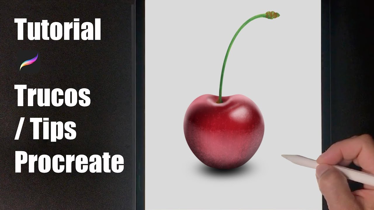 Como DIBUJAR una Cereza  realista en PROCREATE 🍒★ EN 7 PASOS! [FACIL]