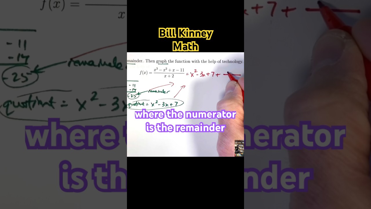 How to REWRITE a RATIONAL Function (The DIVISION ALGORITHM with a Quotient and Remainder)