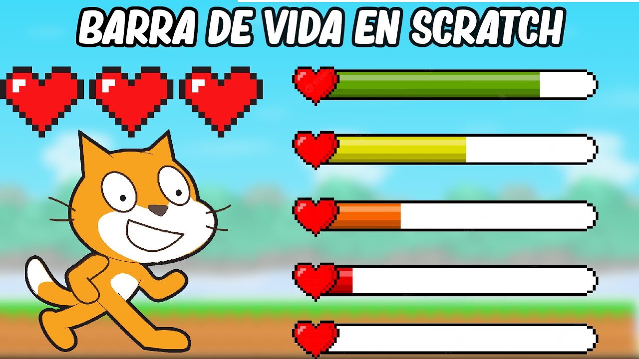 Barra de vida simple (fácil y rápido) - Scratch Tutorial.