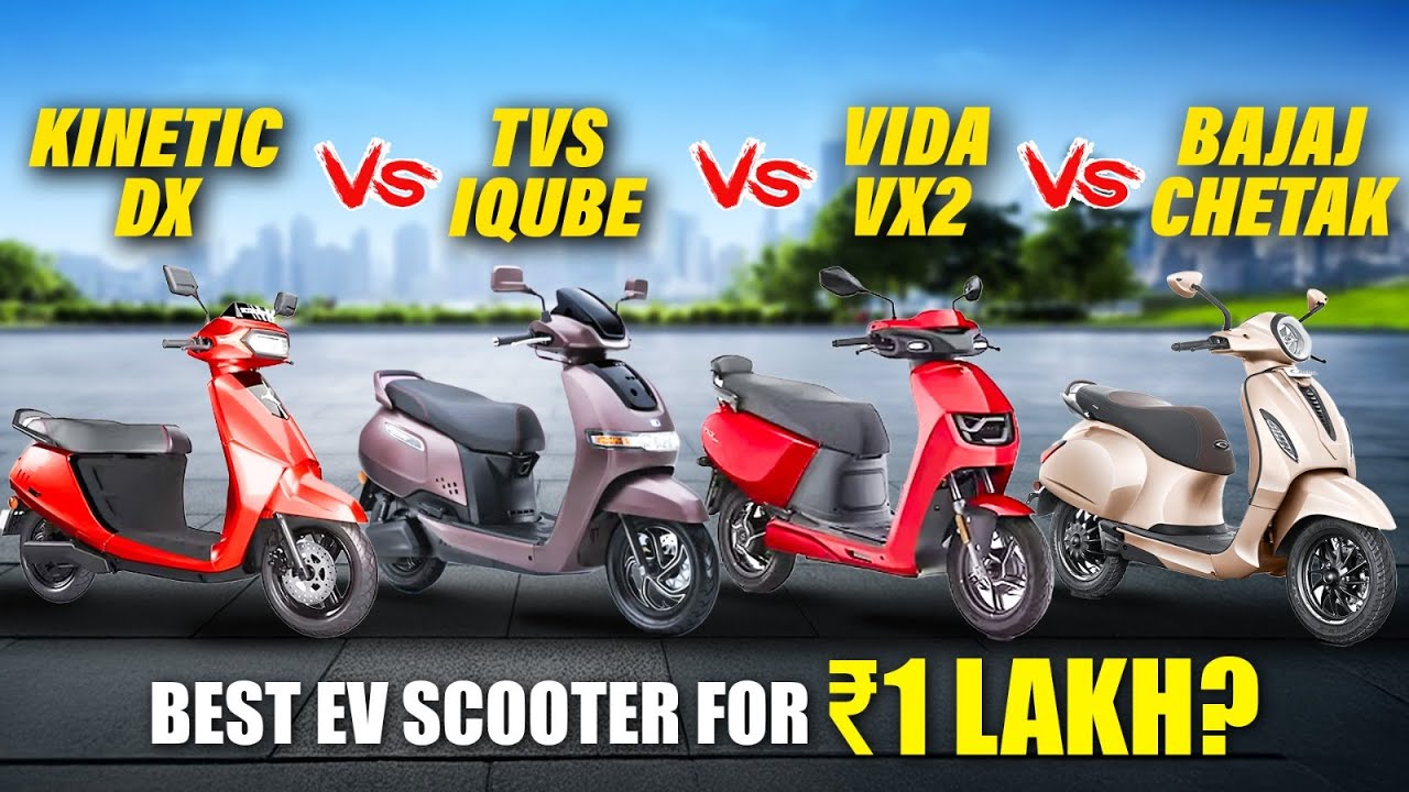 Kinetic DX vs TVS iQube vs Vida VX2 vs Chetak - Best ₹1 lakh EV Scooter&nbsp;In&nbsp;India @MotorBeam