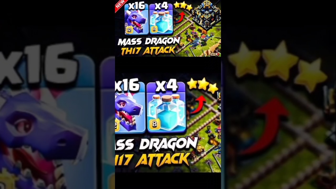 CoC TH17 Dragon Attack With Clone | Best TH17 Attack Strategy With DRAGON 2025 | Town Hall 17 Attack