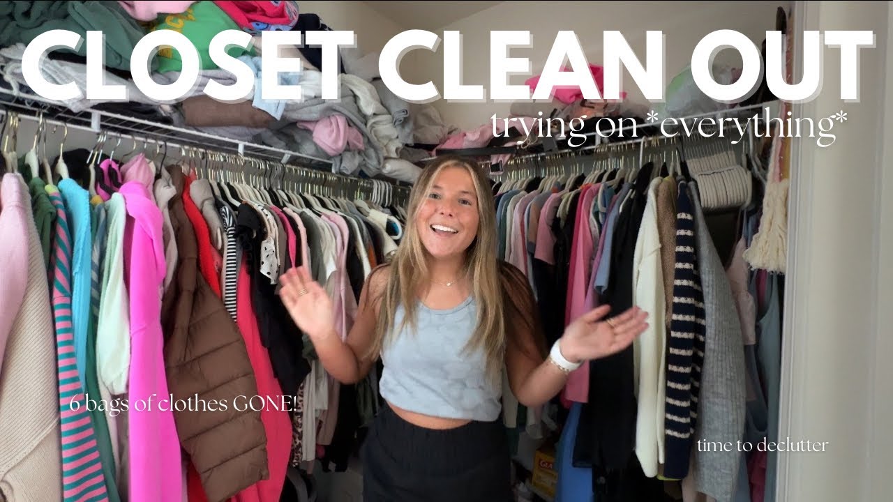 Closet Cleanout & Try-On: Purging My Wardrobe Before Moving! | Huge Declutter & Organization