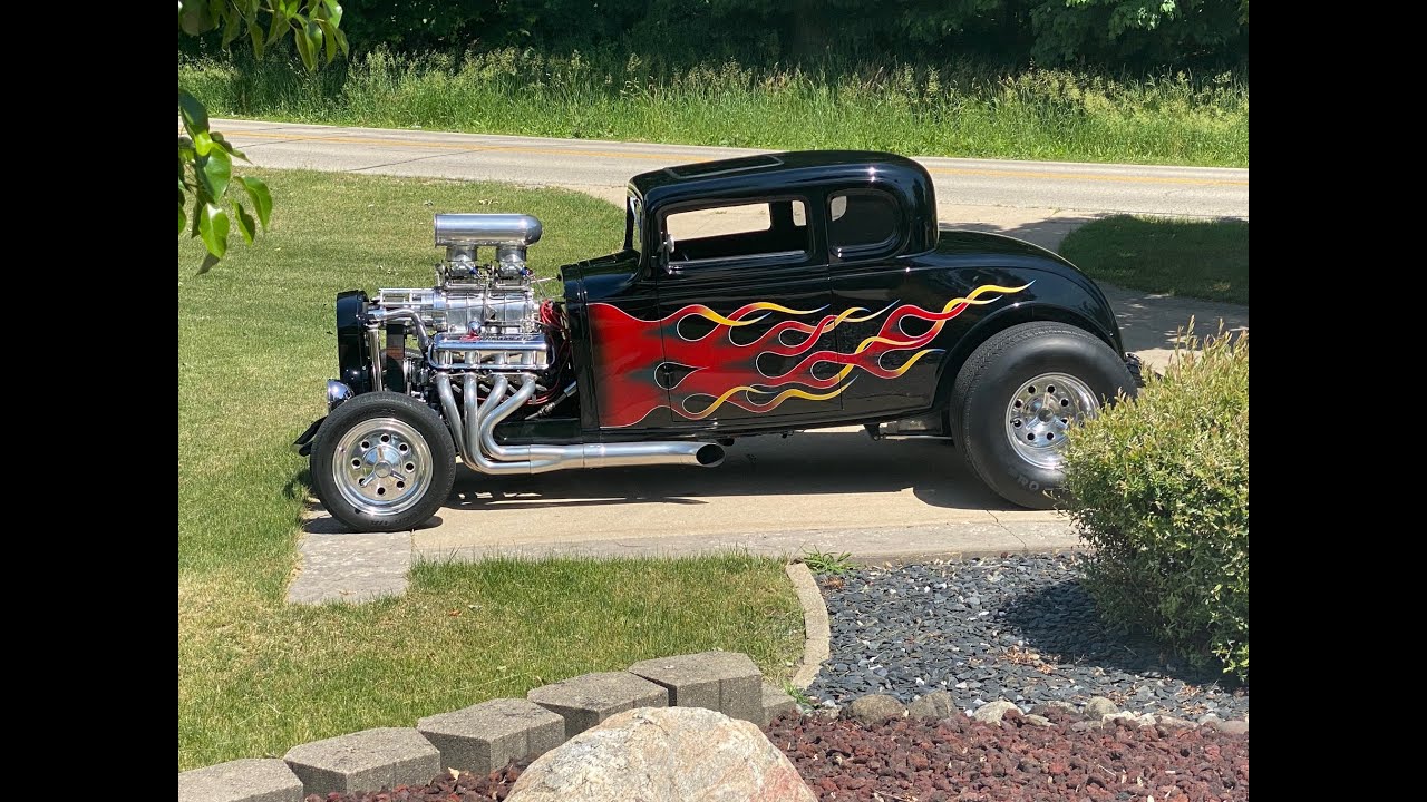 1932 chevy steel 5 window coupe blown bbc