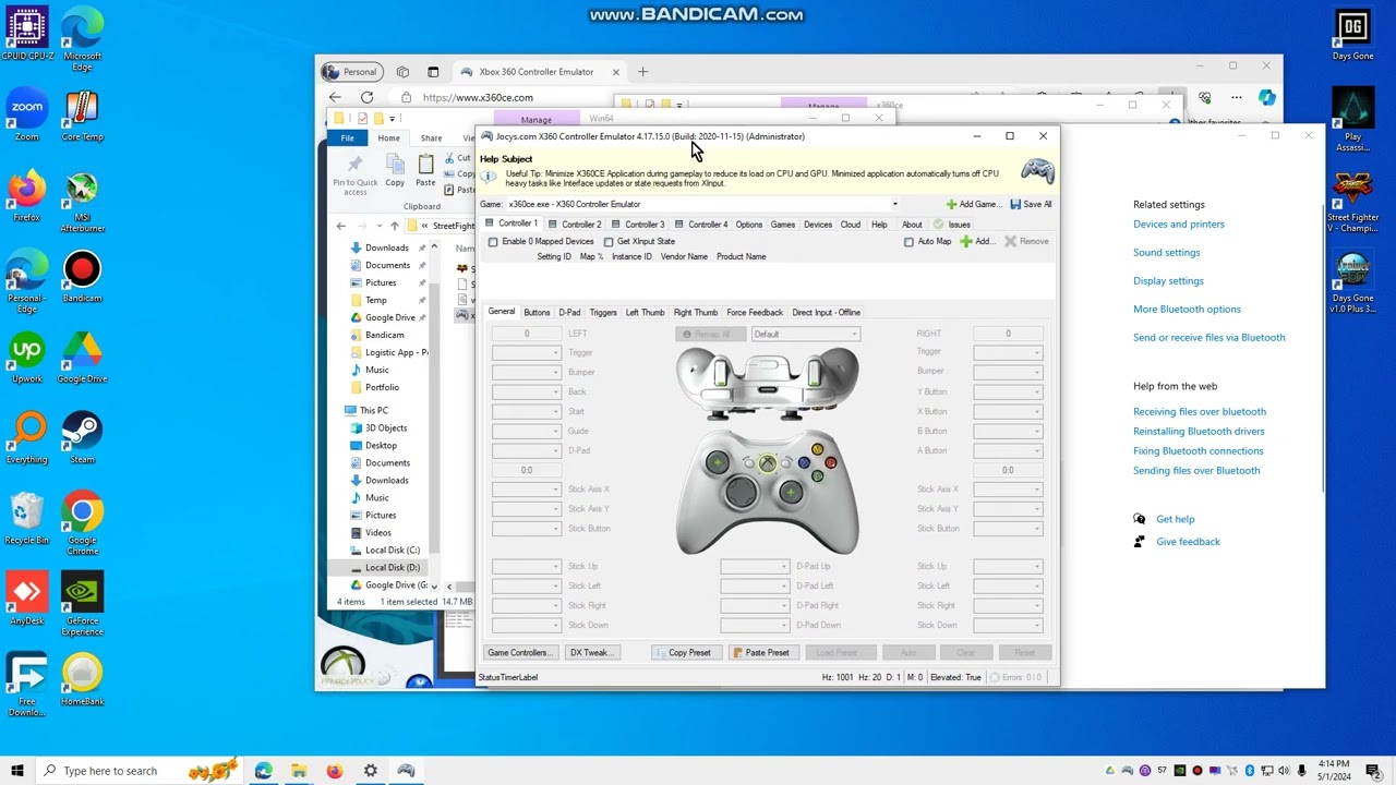 Configure controller/gamepad for Street Fighter V (2 Players)