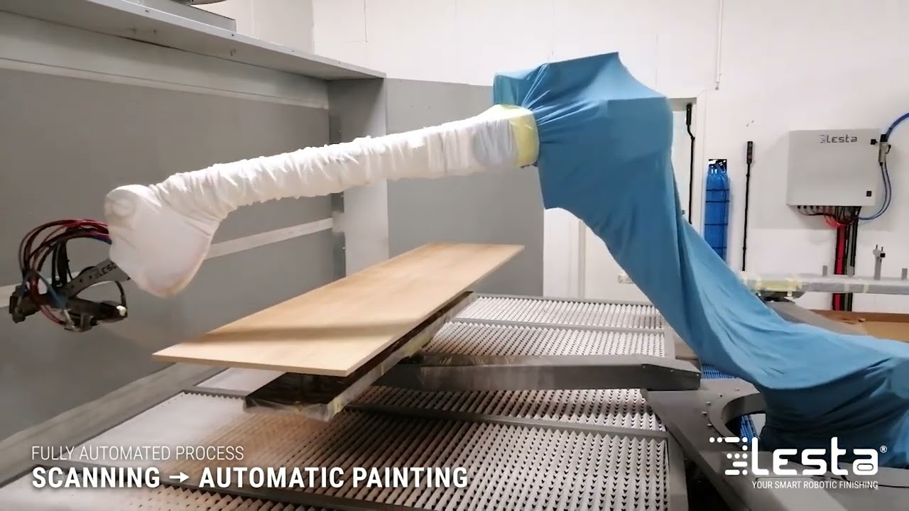 🔥 ROBOT VERNICIA MOBILI IN AUTOMATICO - Lo scanner vede i pezzi, il robot li vernicia 🚀 no code