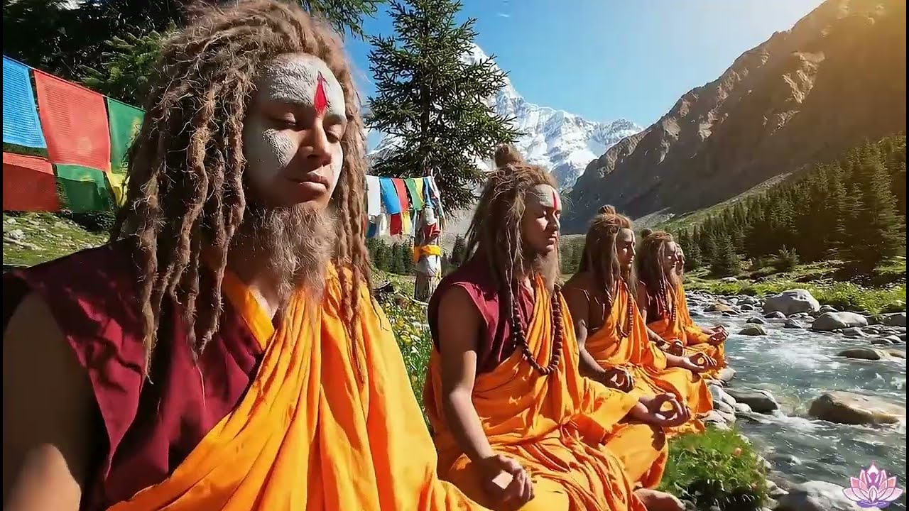 (No Ads) AUM Mantra Meditation | River Sounds | Calm Himalayan Ambience