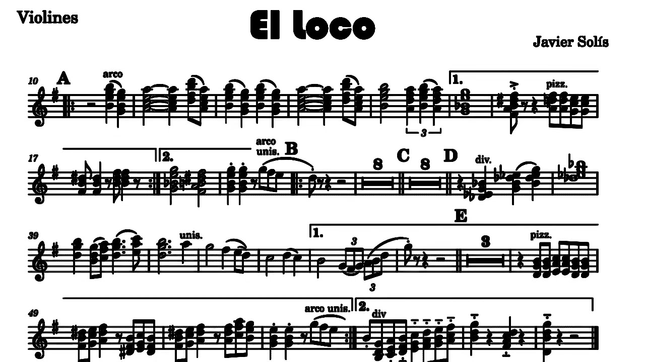 22. El Loco - Partitura para Violines