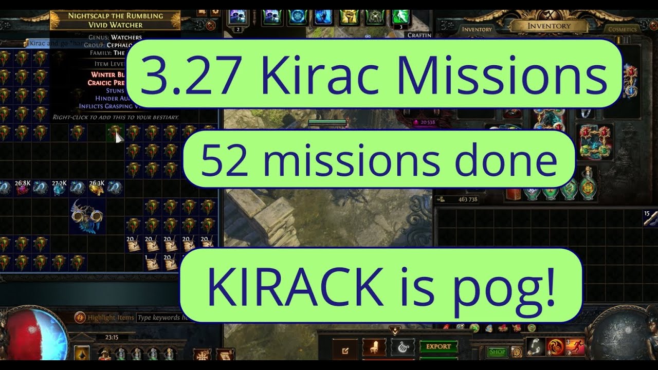 KIRAC MISSIONS FARM  - 3.27 KEEPERS OF THE FLAME (KIRAC IS UNDERRATED AND POG!)