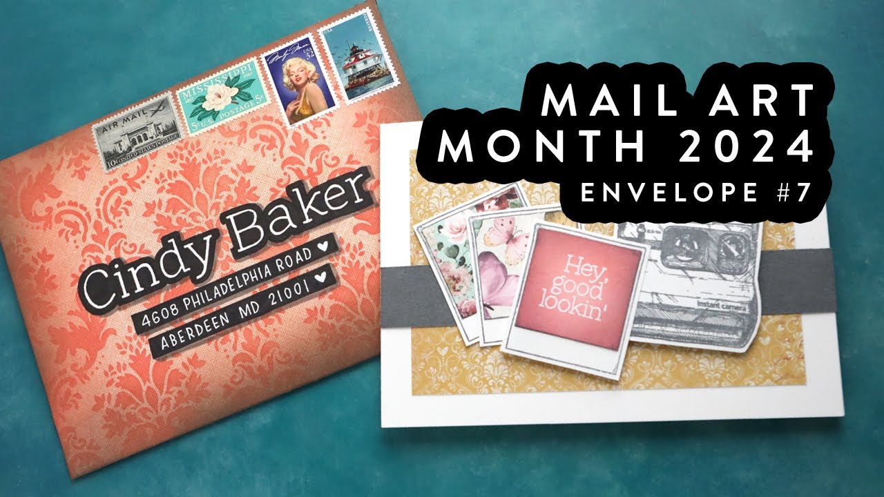 Mail Art Month 2024 - Day 7 - Photo Card & Vintage Wallpaper Envelope