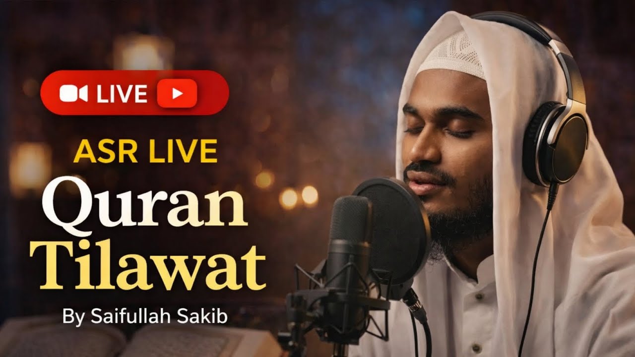 ASR🔴Live  Quran Tilawat | হৃদয় স্পর্শী তিলাওয়াত – bay Saifullah sakib. #quran Tilawat 