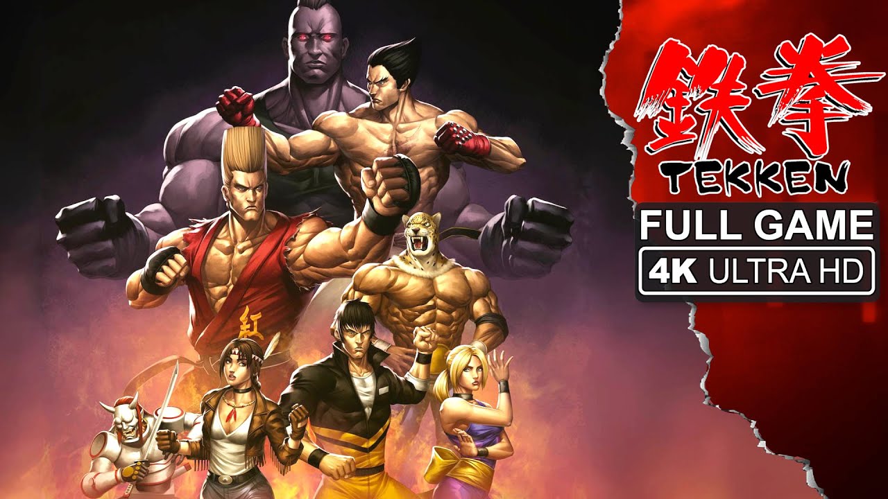 Tekken (1994) Unofficial Remaster | Kazuya Mishima Arcade Mode + All Endings | PS1 - 4K UHD - 60FPS