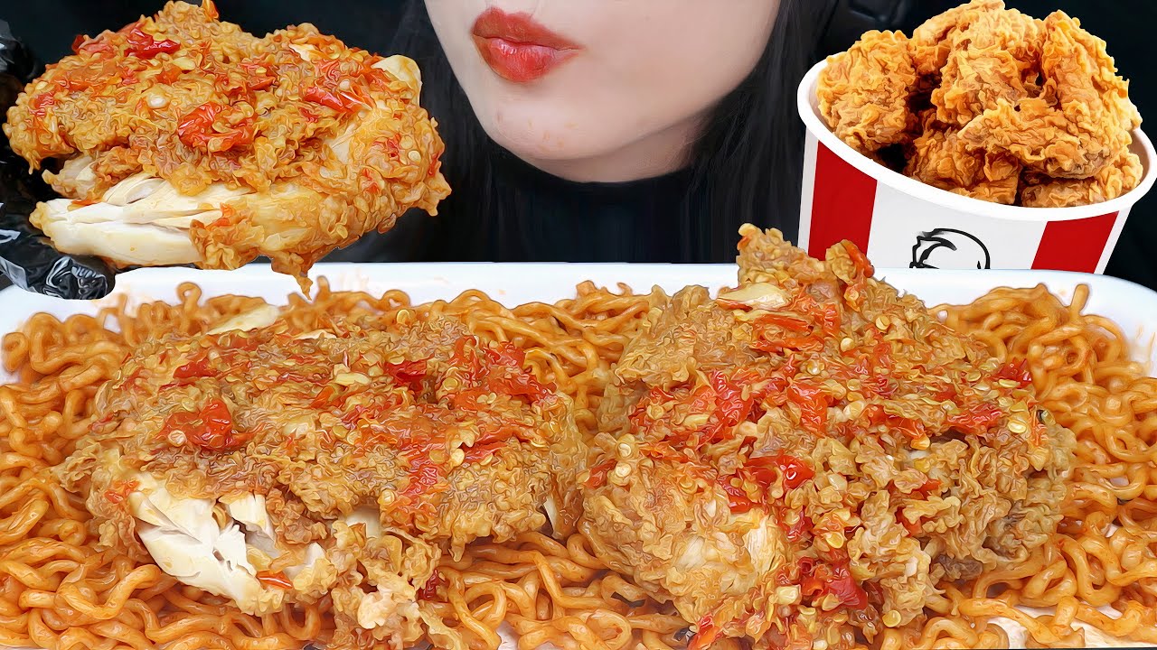 JANGAN DITIRU! BUKA PUASA PAKEK KFC AYAM GEPREK + MIE SAMYANG PEDAS 🔥 ASMR KFC GEPREK MIE SAMYANG