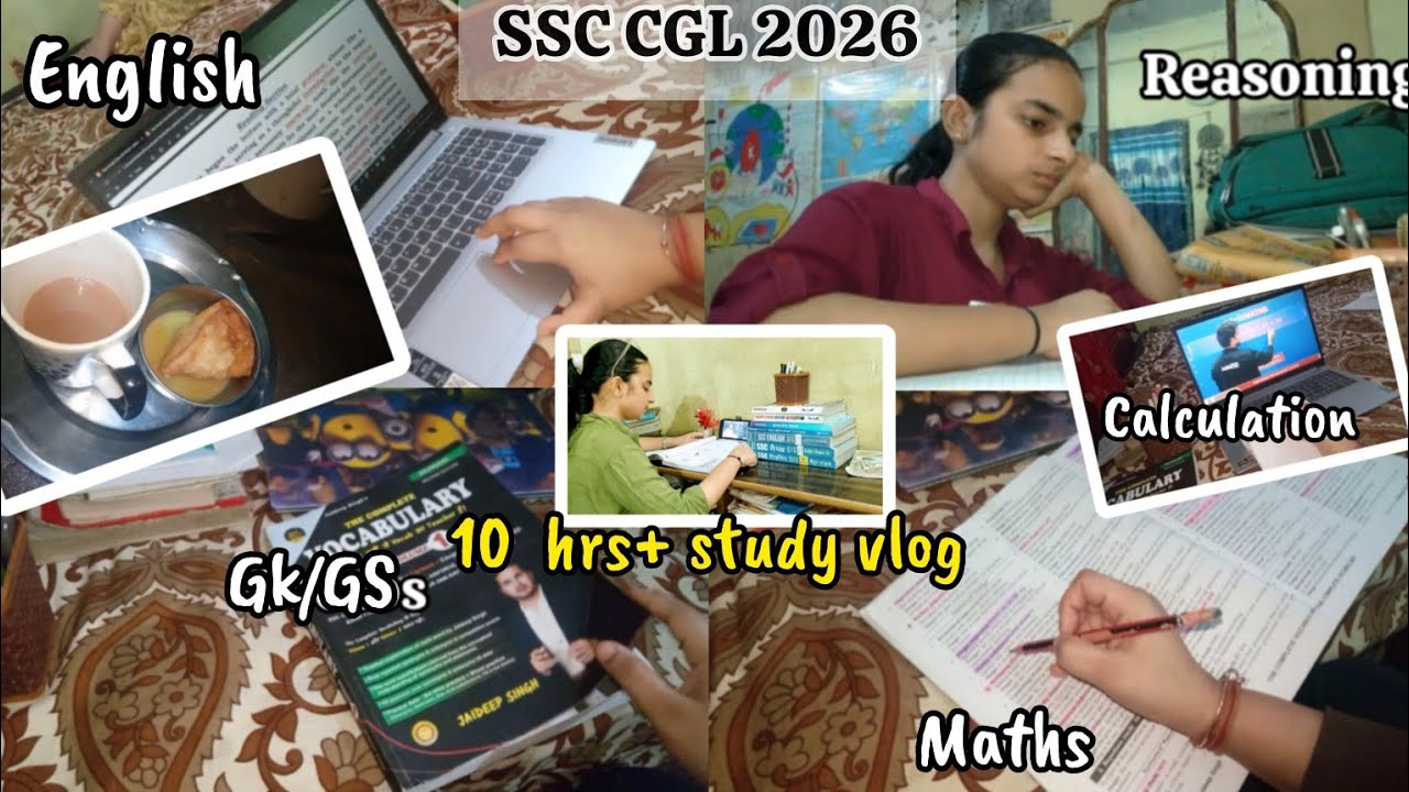 I wake up at 6 AM / 10 hrs study routine📚/ Productive day/Study vlog #ssccgl2026 #ssc #ssccg#sscgd