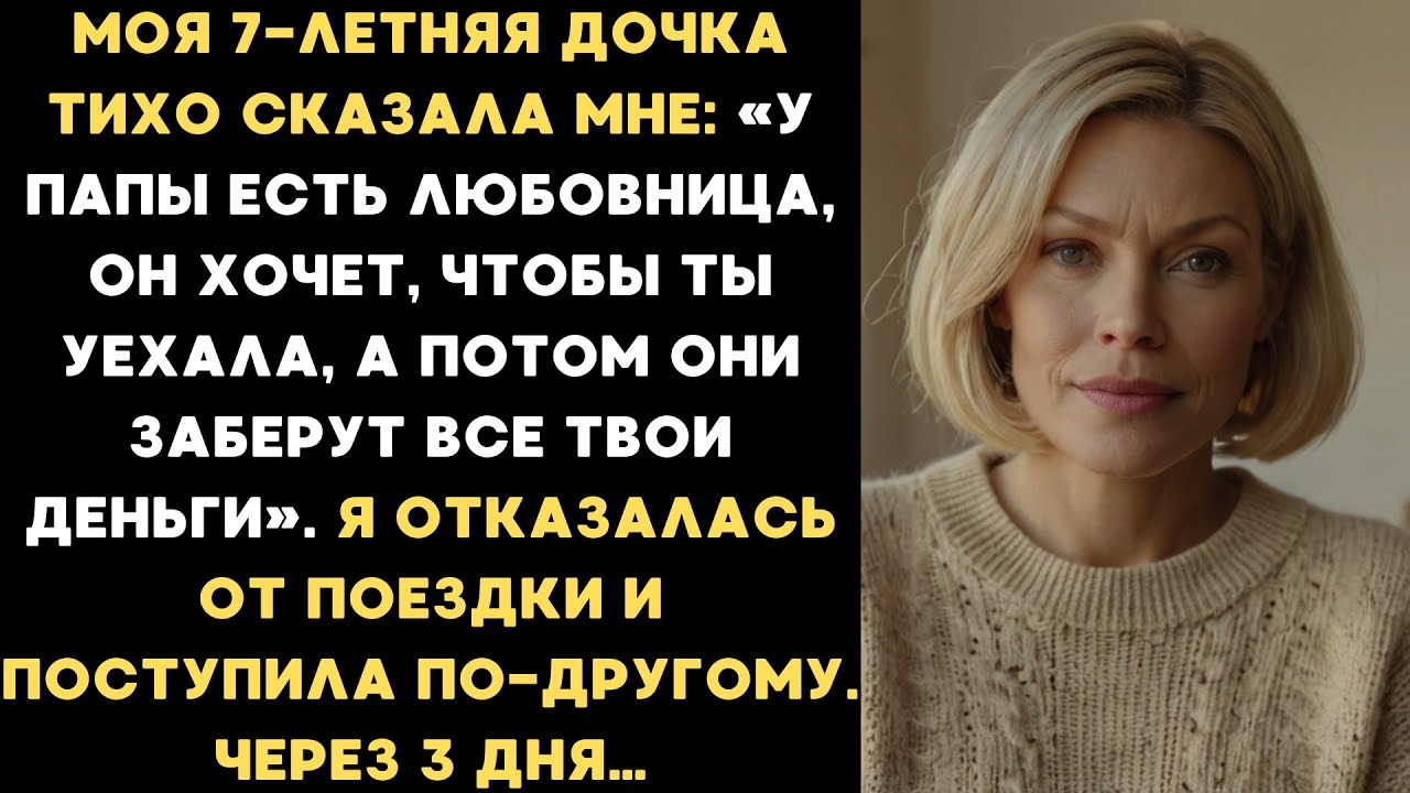 Моя дочка тихо сказала мне: Мамуля, у папы есть любовница, они хотят забрать все твои деньги...