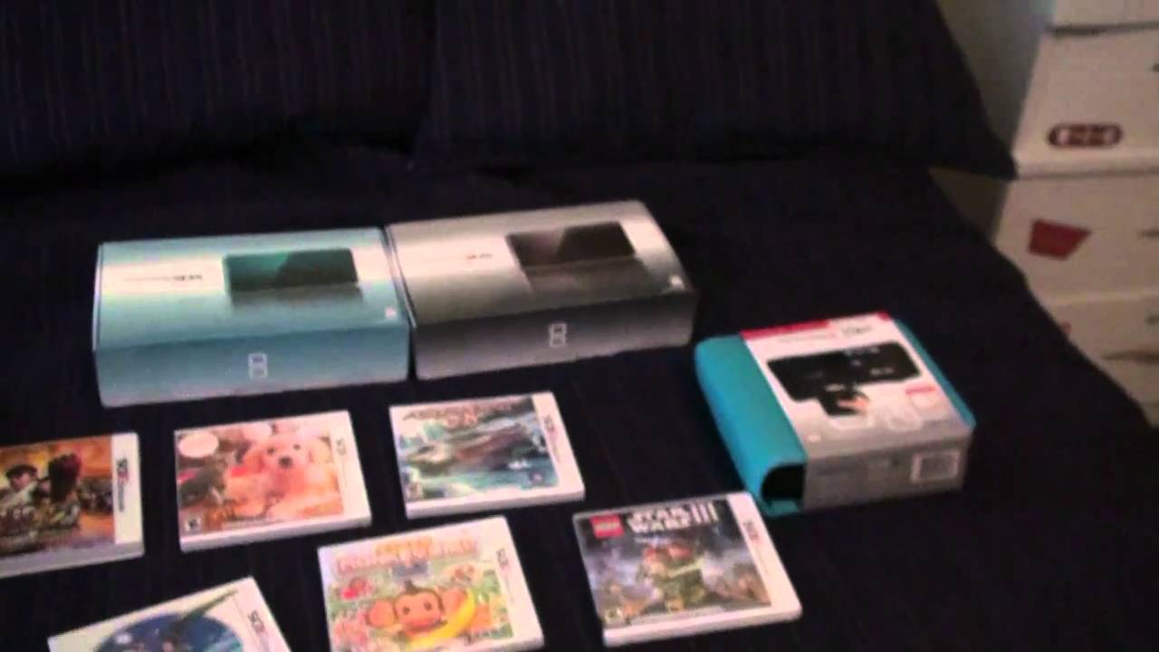 3DS Unboxing! ON RELEASE [USA] (+6 games & both colors!) [HD]