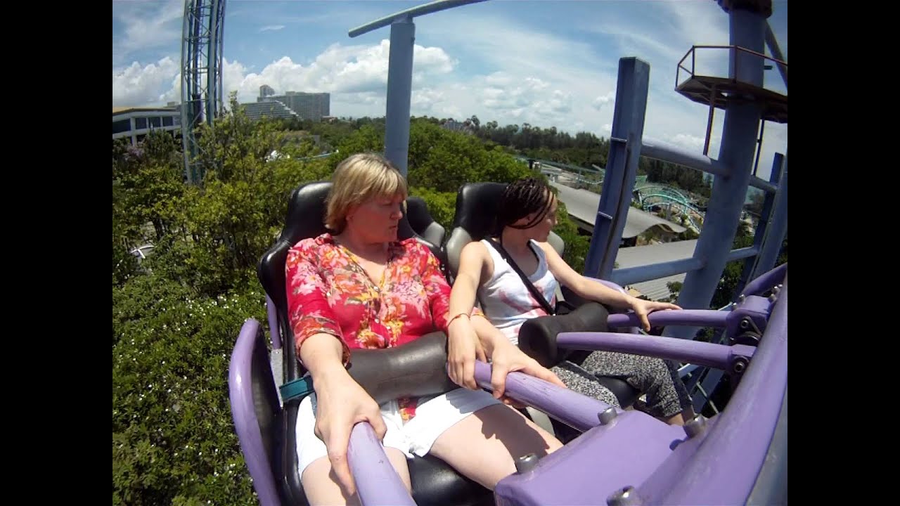 My mom's first roller coaster ride!