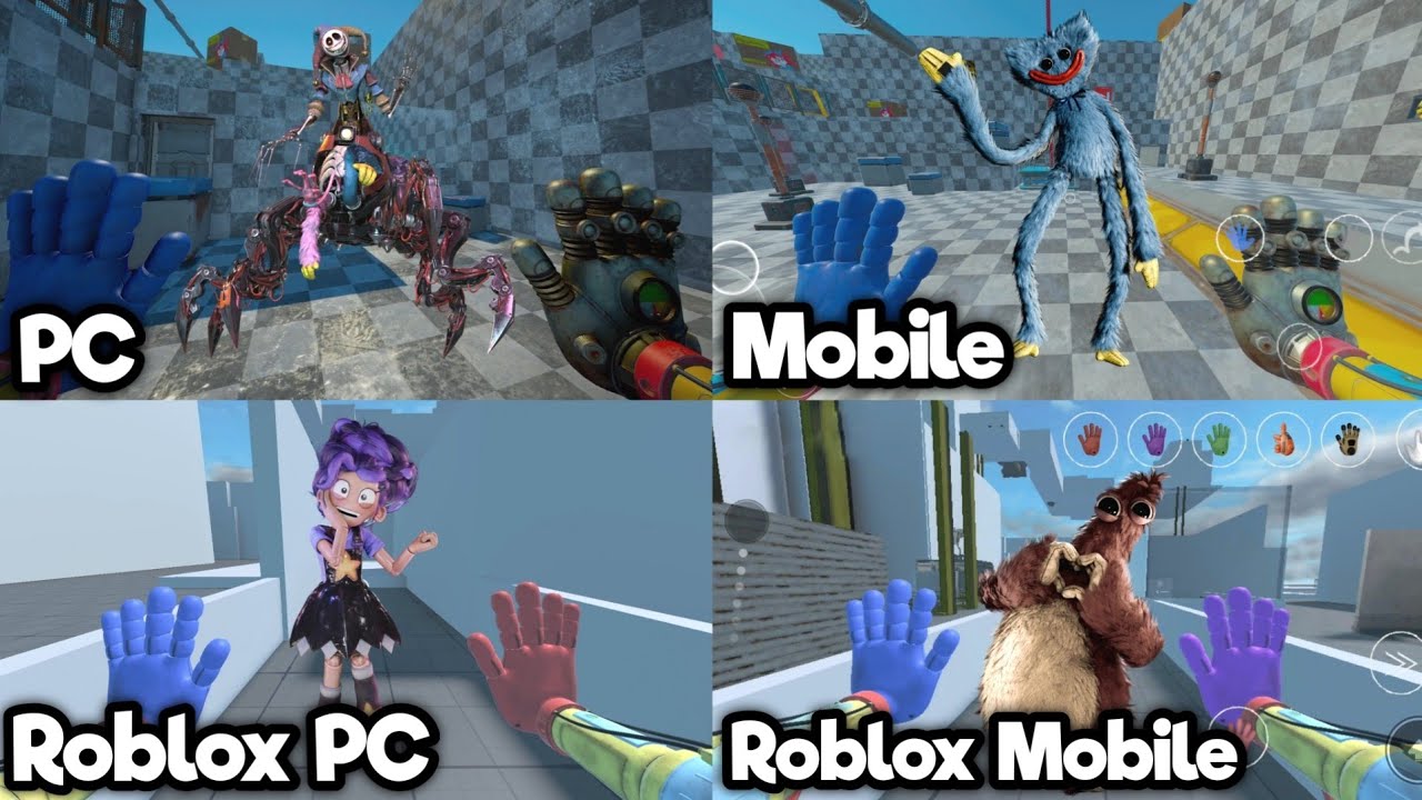 Grabpack Test UPDATE: Poppy Playtime Chapter 5 - PC vs Mobile vs Roblox Comparison Gameplay (Fangame