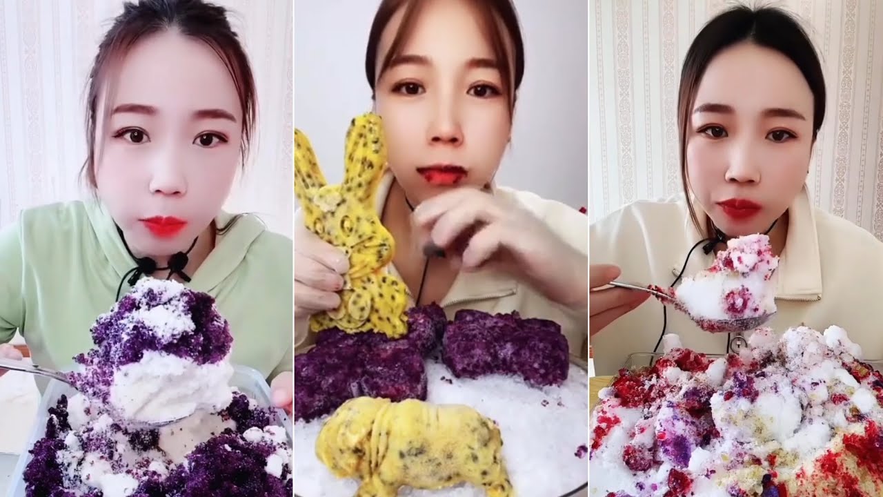 ASMR CRUNCHY ONLYBITES OF SHAVED ICE QIAN