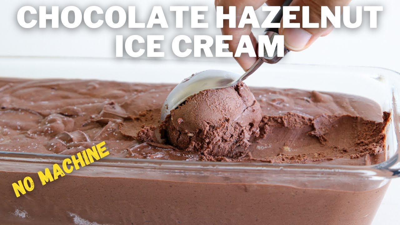 Easy Chocolate Hazelnut Ice Cream | Nutella Ice Cream Recipe