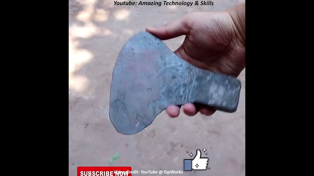 Forging Damascus Steel Axe With  Hard Life Skills 