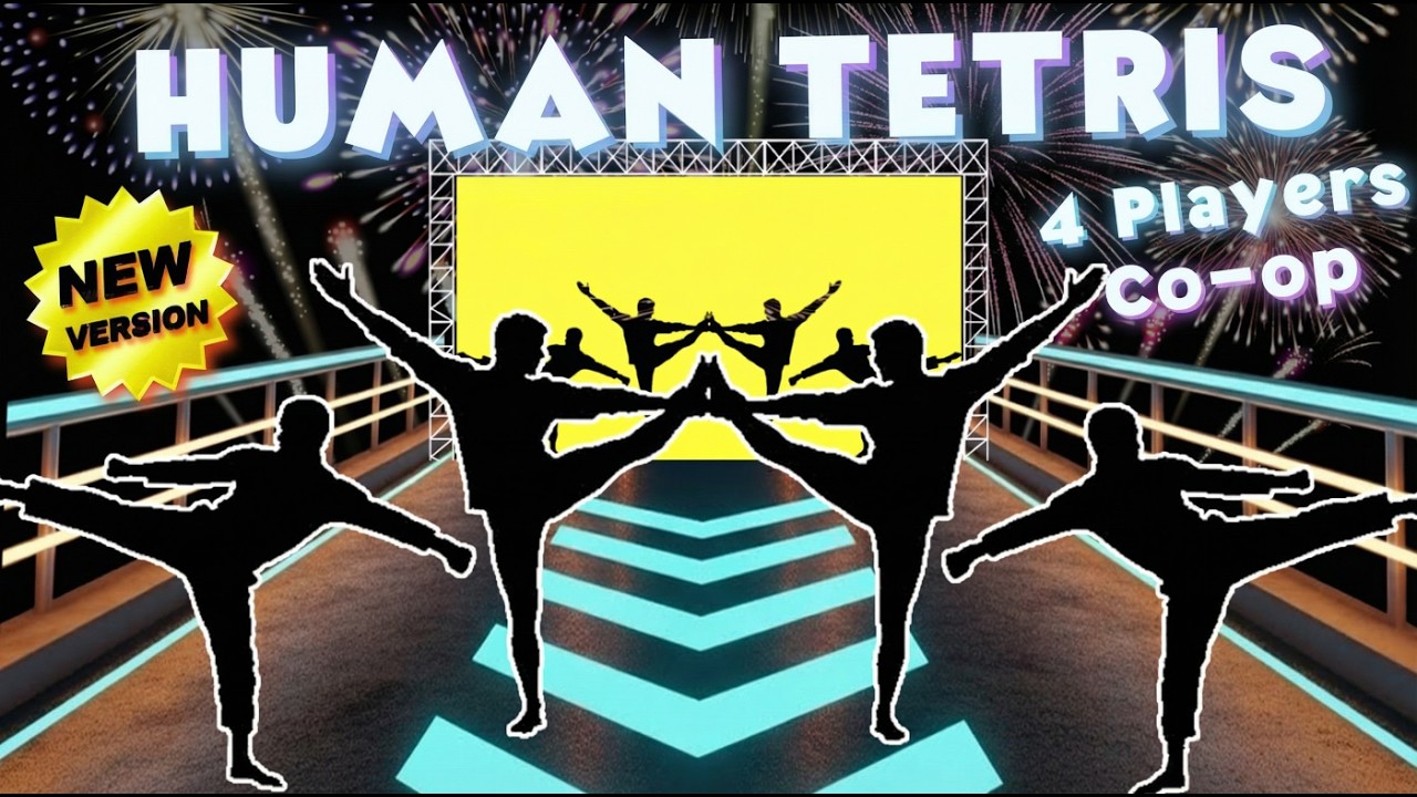 HUMAN TETRIS | Immersive Interactive Warm Up | CO-OP 4 Players | New Game | Easy Daily Routine #1