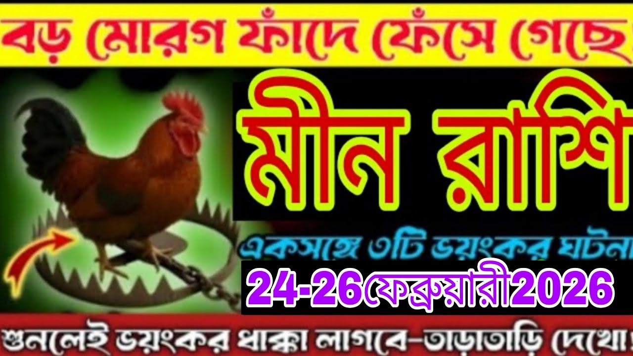 মীন রাশি আজ 🚨 ২৪ ফেব্রুয়ারি ২০২৬ | ভাগ্যের চাকা ঘুরবে! সাবধান না হলে বড় ক্ষতি Meen Rashi 