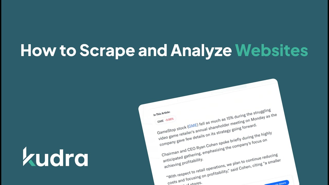 Website Scraping & Data Processing with Kudra: A Step-by-Step Guide