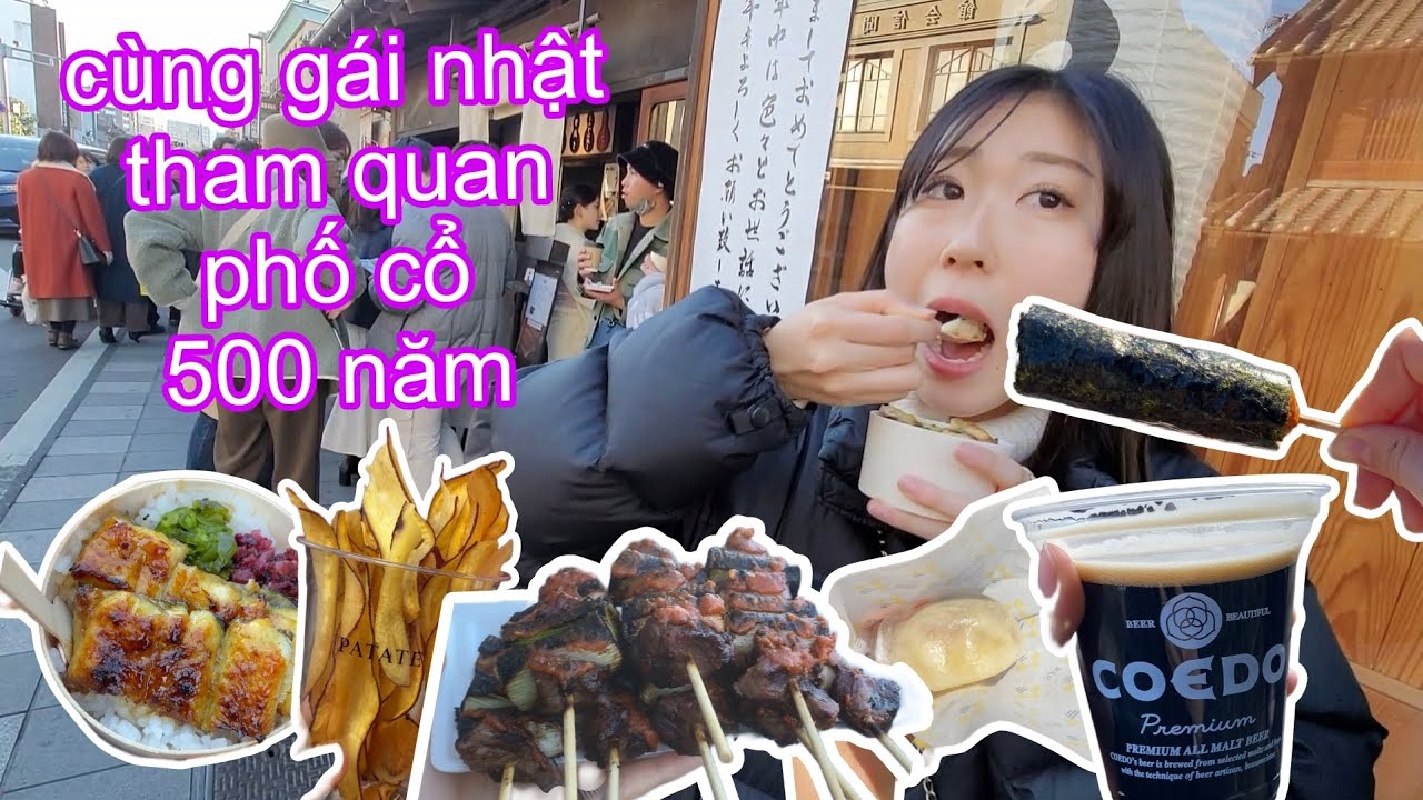 cùng gái nhật đi thăm quan khu phố cổ từ thời edo- du lịch ẩm thực nhật bản#bạngáinhật #vonhat