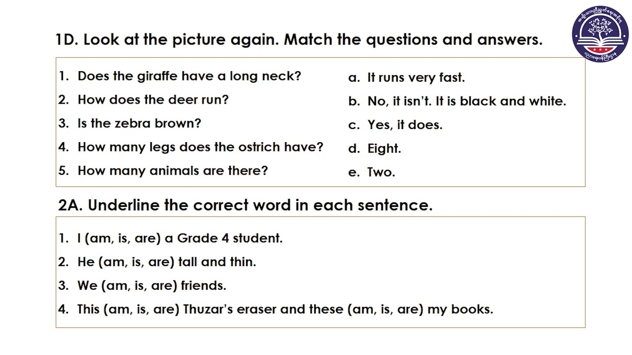 Grade 4 English Unit 1 and 2, Review and Project, Page (18 to 21)