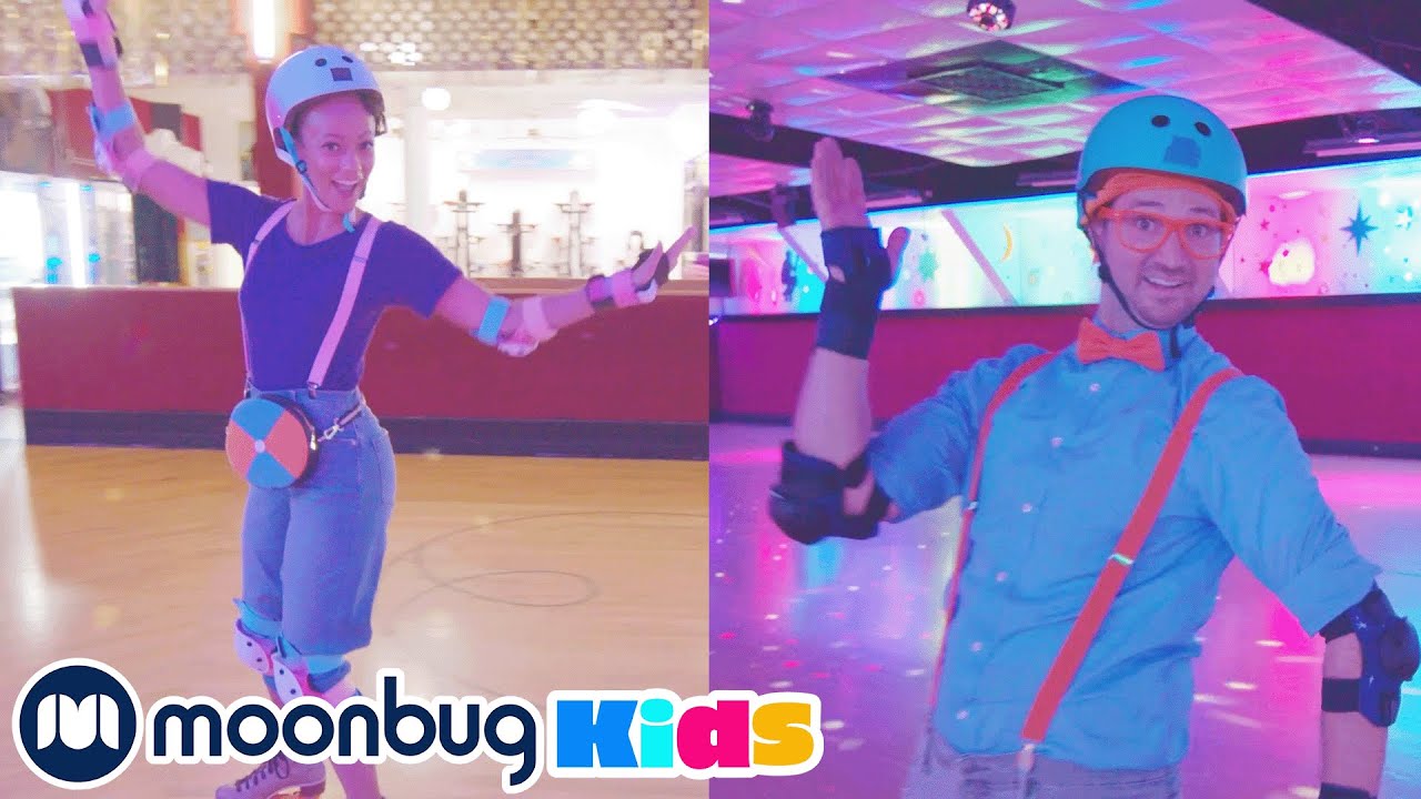 Blippi & Meekah - Moonlight Rollerway! | Learn ABC 123 | Educational Videos | Moonbug Kids