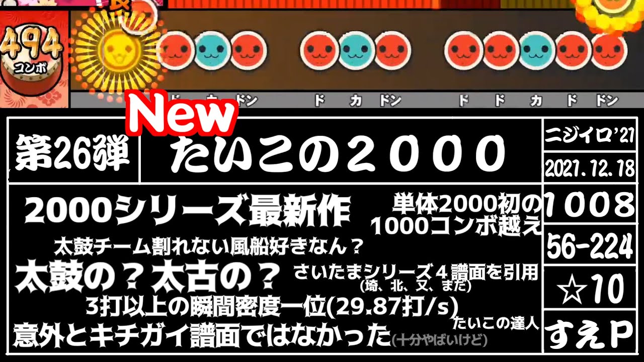 【太鼓の達人】2000シリーズ一覧(2021.12.23)