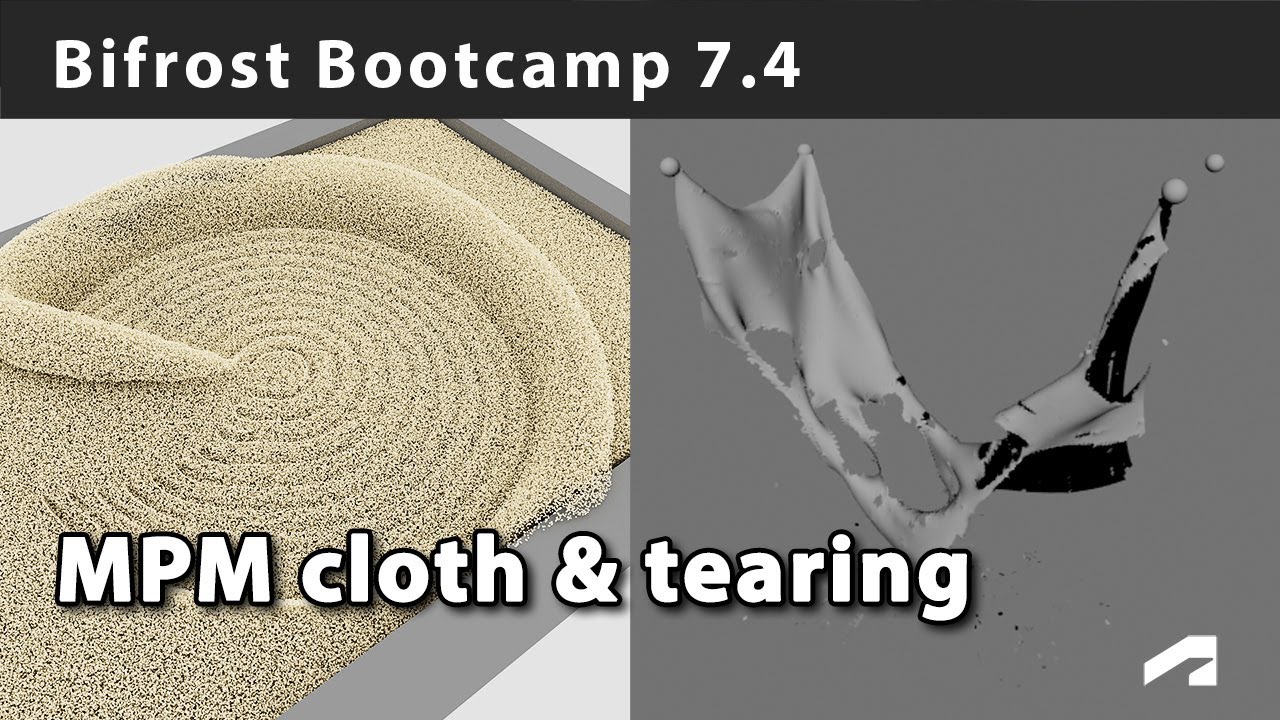 Bifrost Bootcamp 7.4 - Simulating cloth with MPM