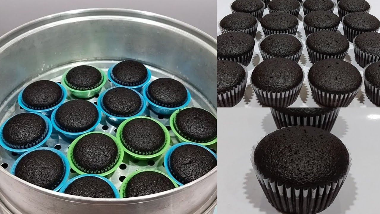 Steamed Moist Chocolate Cupcake Easy Recipe