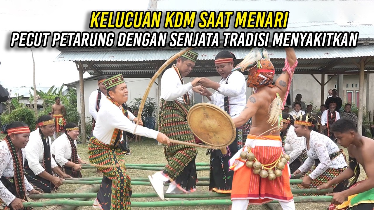 KELUCUAN KDM SAAT MENARI | PECUT PETARUNG DENGAN SENJATA TRADISI MENYAKI1TKAN