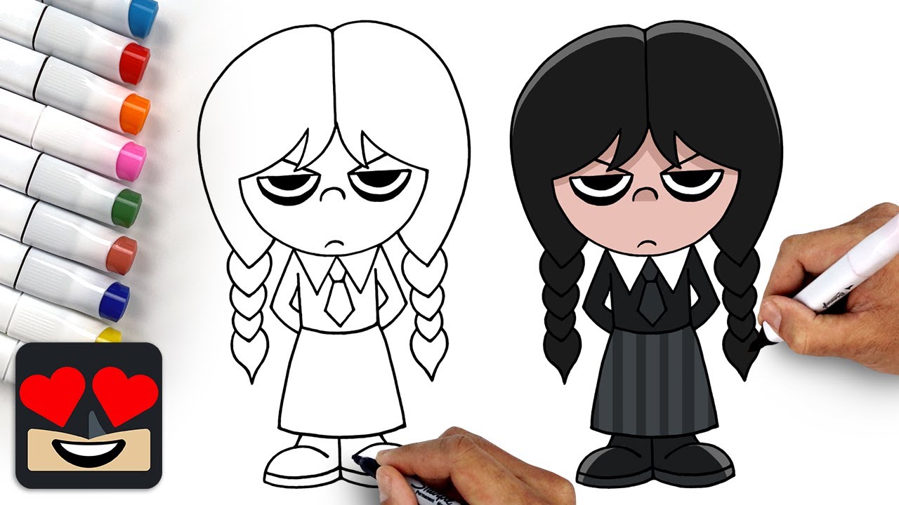 How To Draw Wednesday Addams