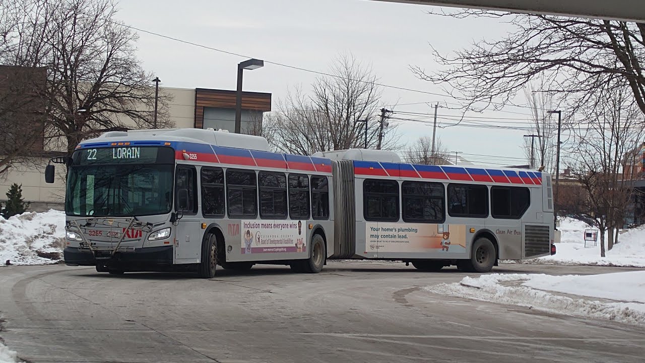 Ride On GCRTA 2014 New Flyer XD60 3255 On Rt 22 Lorain to Rockwell Ave/East 3rd Street