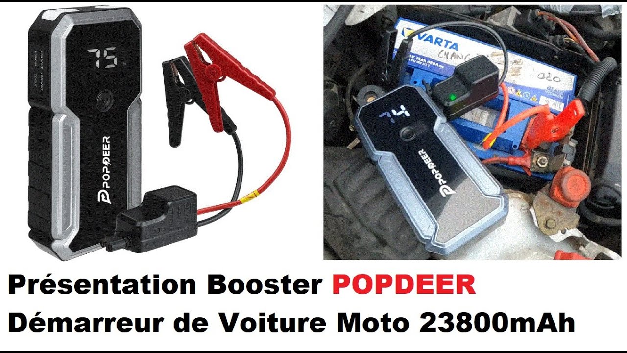 Презентация Booster POPDEER Стартер для автомобиля и мотоцикла 23800 мАч