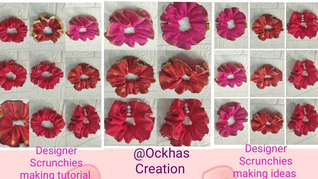 डीजायनर स्क्रंची मेकिंग टूटोरियल - Designner srunchies making tutorial. @OckhasCreation @Marathi