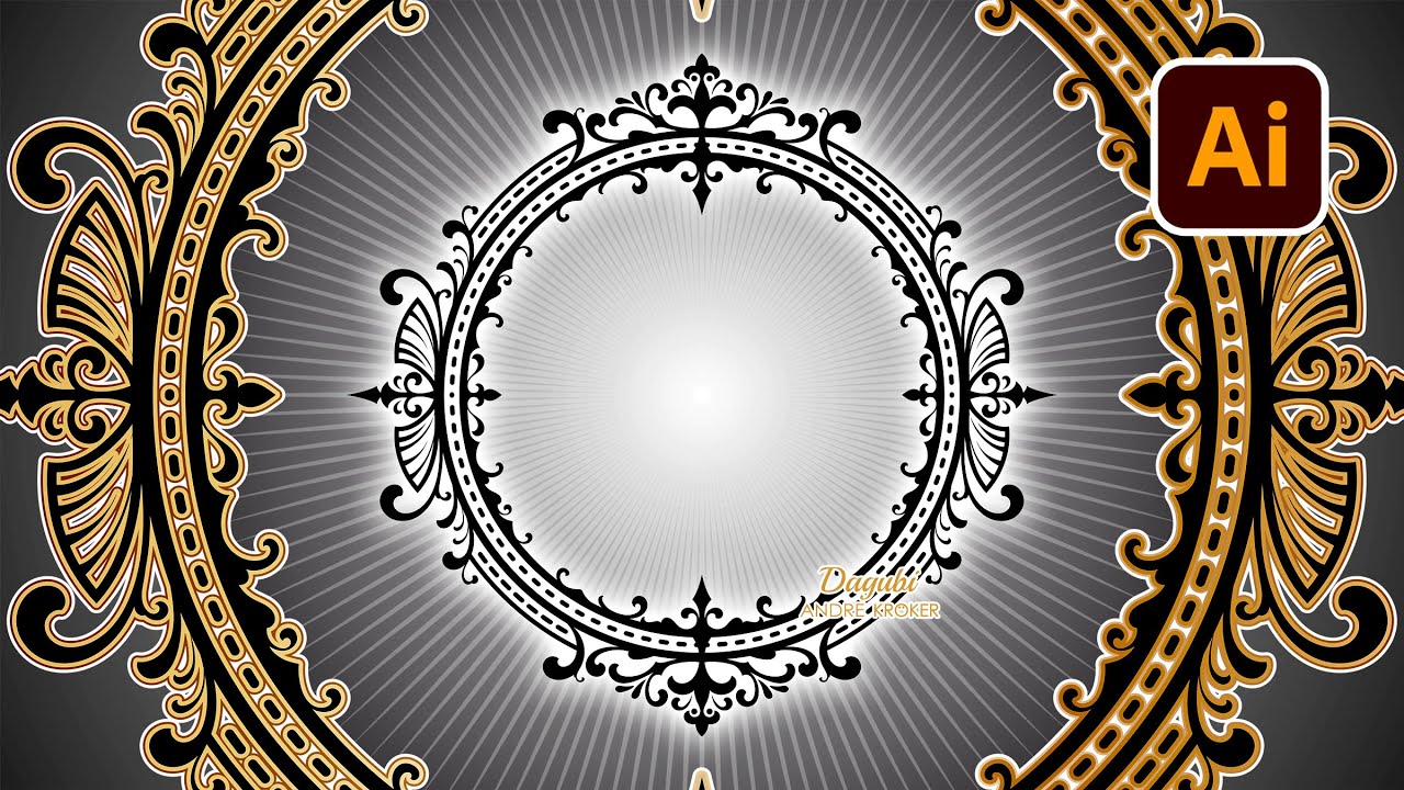 Adobe Illustrator Drawing - How to design a Ornamental Golden Frame
