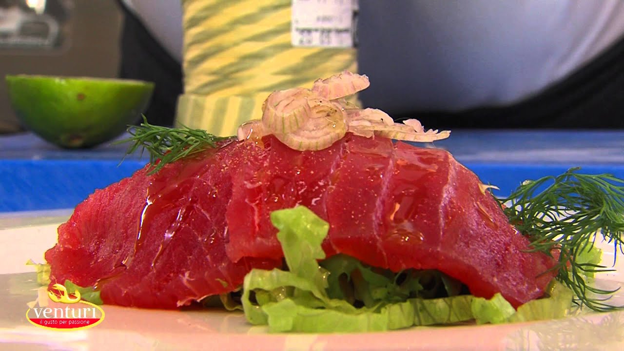 Carpaccio di tonno rosso ricetta Venturi Cesenatico