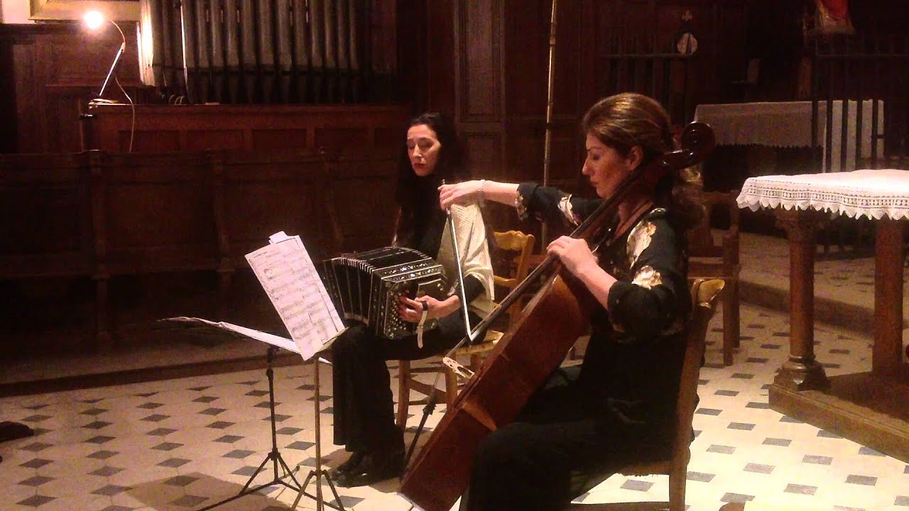 &Eacute;rik Satie - Gymnop&eacute;die No.1 (Cello: Sedef ER&Ccedil;ETİN, Bandoneon: Marisa MERCADE) - &Eacute;glise de Senlisse