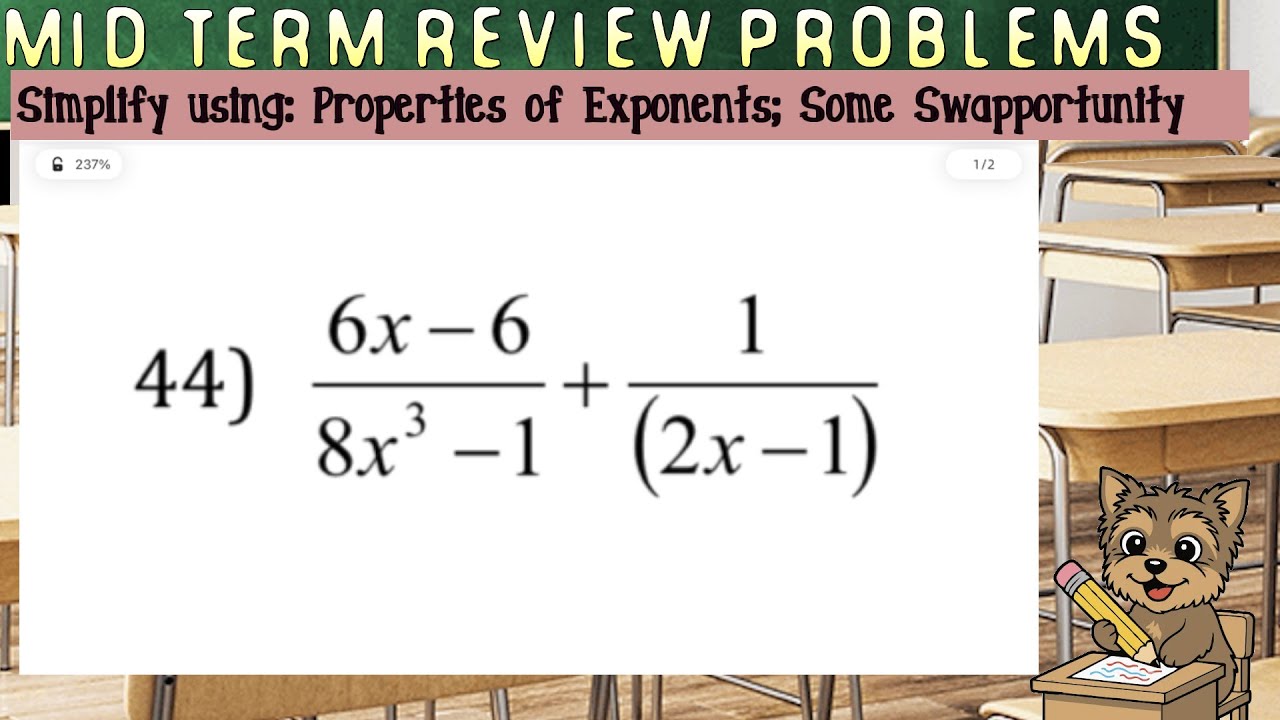 (#44) Упростите (6x–6)/(8x³–1)+1/(2x–1)