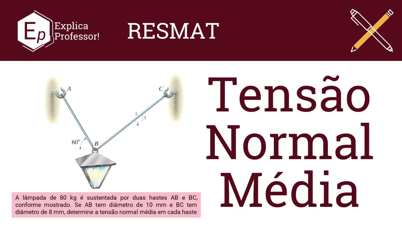06 | Tensão Normal Média | Resolução de Exercícios Resistência dos Materiais